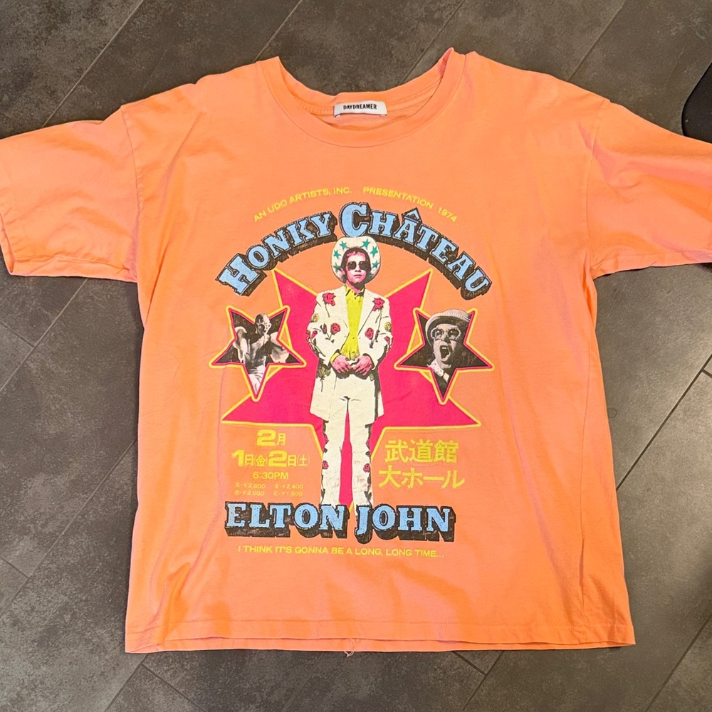 Daydreamer, Orange Elton John Graphic T-Shirt